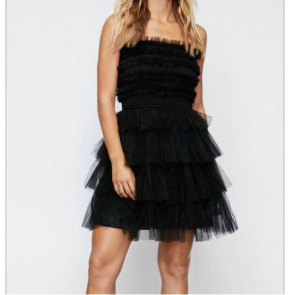 Altar’d State new black cocktail dress formal strapless